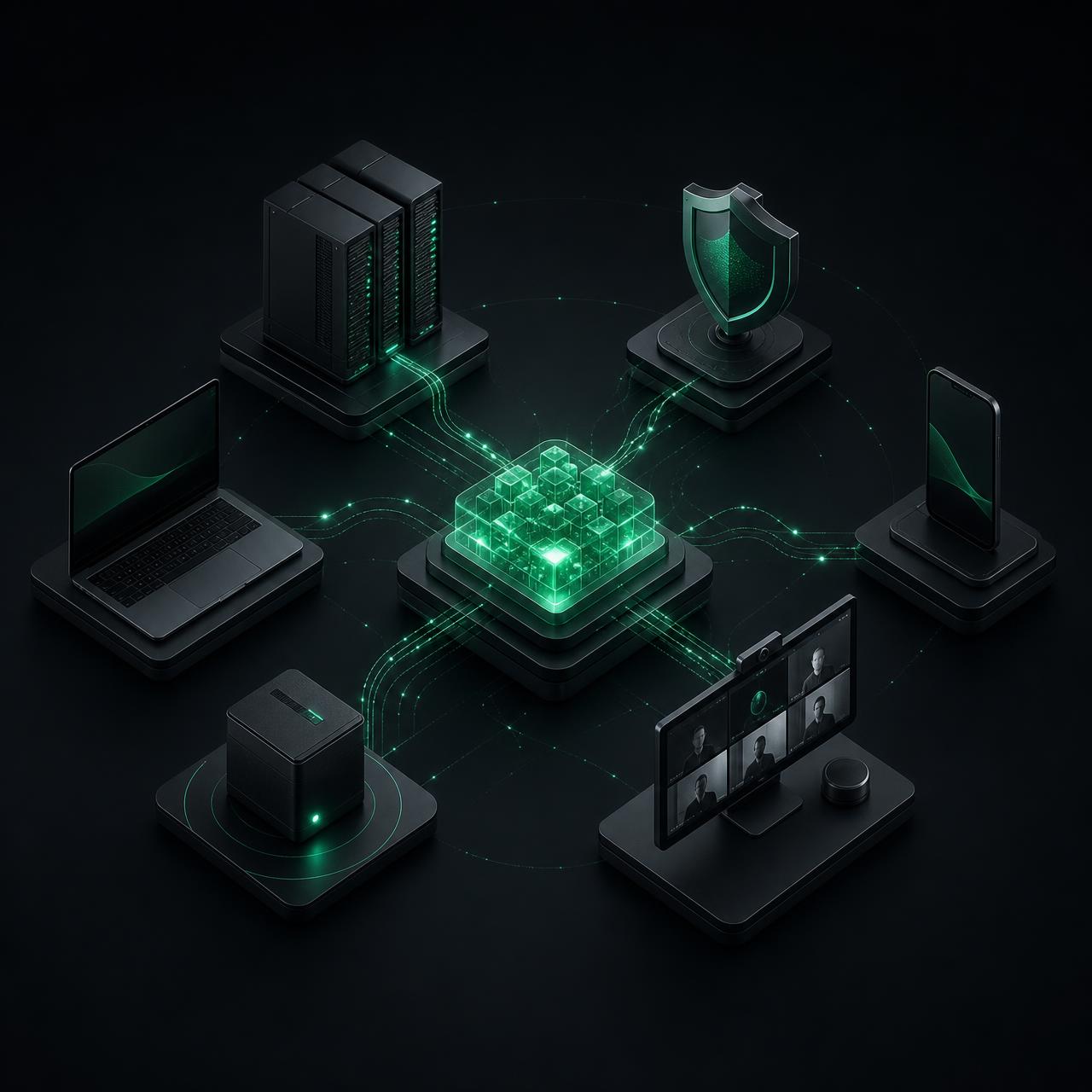 Abstract isometric data centre visualisation